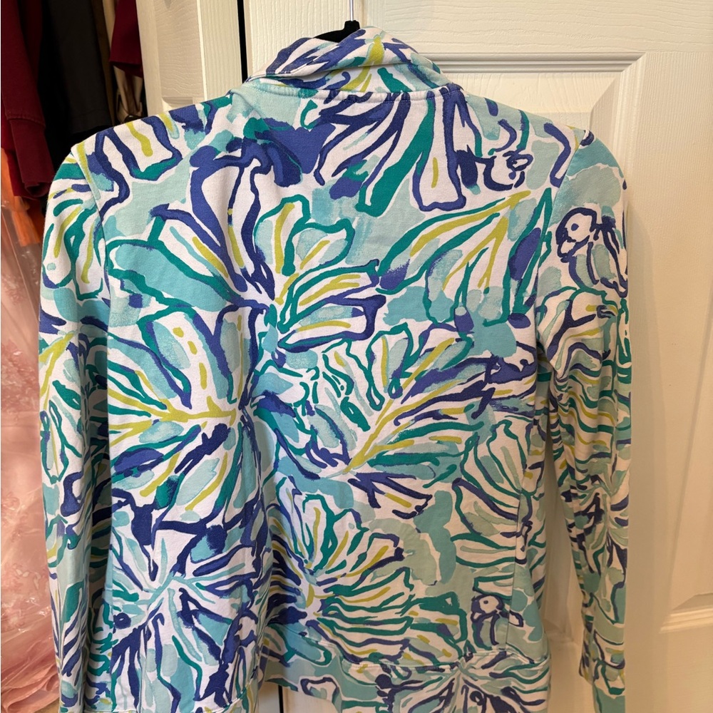Lilly Pulitzer Zip-Up Popover in Aqua, Teal & Green - Picture 6 of 8
